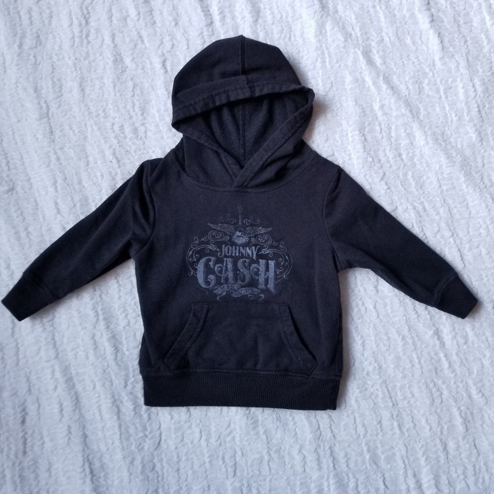 Johnny Cash 12 Month Unisex Black Hoodie with Print